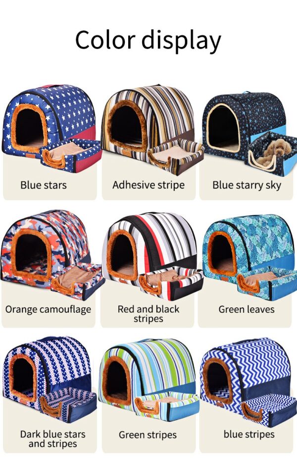 Warm Dog House Print Stars Soft Foldable Pet dogs bed For Puppy large medium Travelling Portable Kennel Mat Cat bed Pet Supplies - Image 11