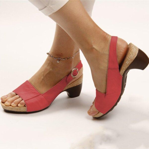 Women Elegant Low Chunky Heel Comfy Sandals - Image 5