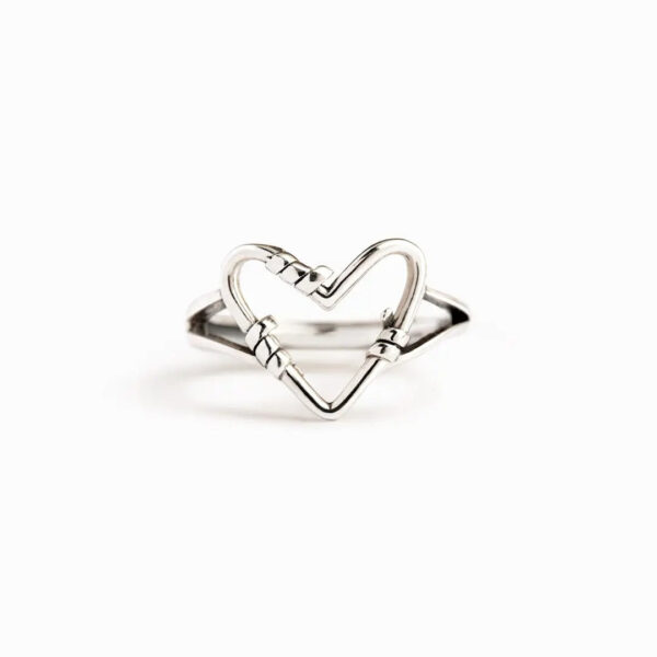 Valentines Days Gift Sterling Silver Heart Wire Ring - Image 7