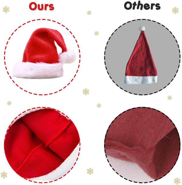 Santa Hat for Adults, Unisex Men Women Christmas Hat - Image 3