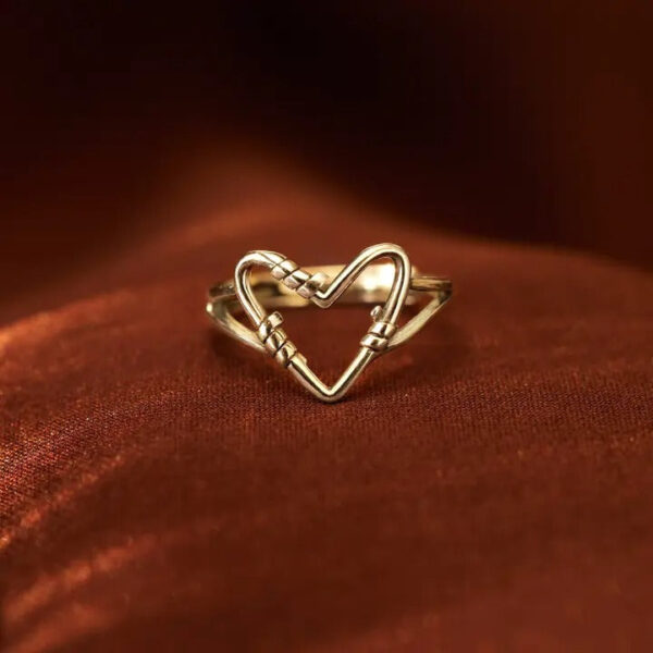 Valentines Days Gift Sterling Silver Heart Wire Ring