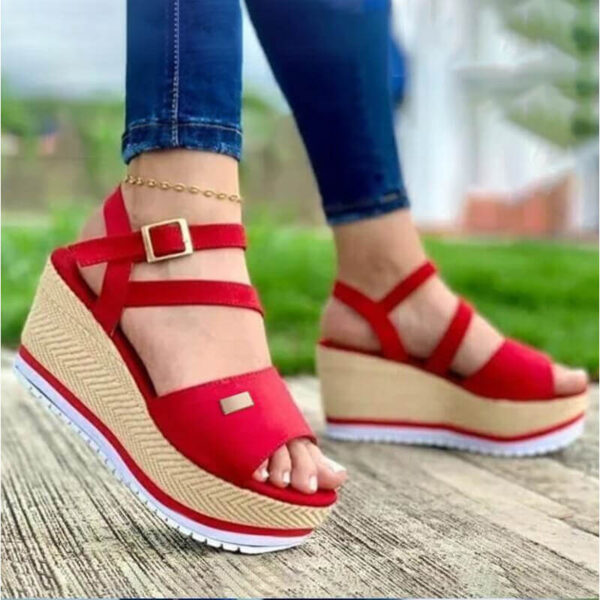 Women Summer Sandals Platform Wedge Peep Toe Summer Shoes