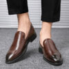 Men's Vintage Leather Dress Shoes Red Bottom Shoes - Image 2