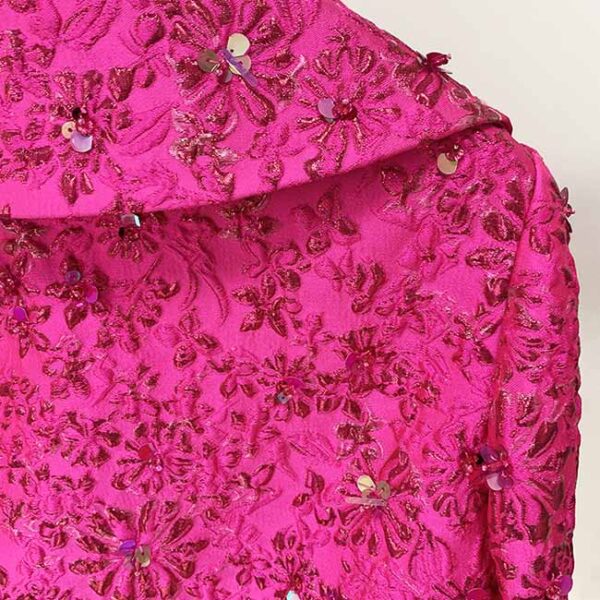 Women Luxury Hand Made 3D Flowers Embroidery Blazer - Image 7