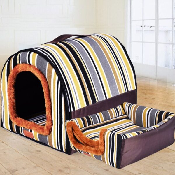 Warm Dog House Print Stars Soft Foldable Pet dogs bed For Puppy large medium Travelling Portable Kennel Mat Cat bed Pet Supplies - Image 13