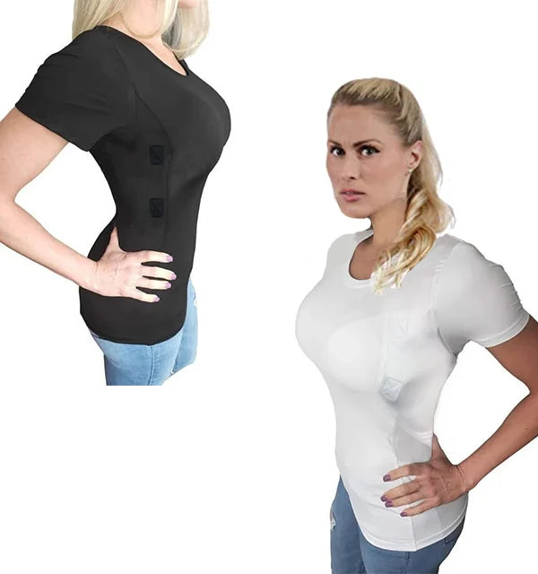 MEN/WOMEN’S CONCEALED LEATHER HOLSTER T-SHIRT – Reinsho