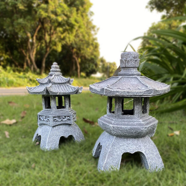 Retro Decorative Solar Tower Resin LED Outdoor Landscape Lighting - Image 17