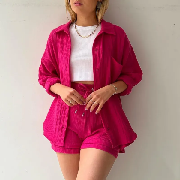 Women's Two-piece Long Sleeve Shirt Fashion Casual Suit - Image 17