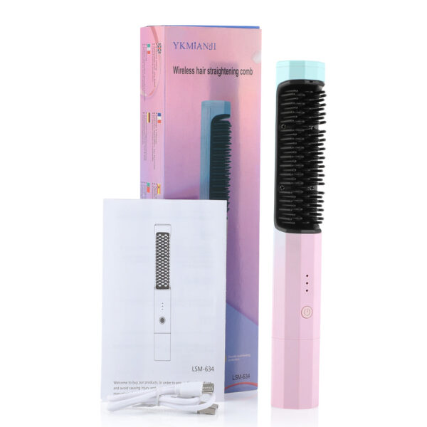 Straightening Comb Rechargeable Hair Wireless Straightener Curler - Image 5