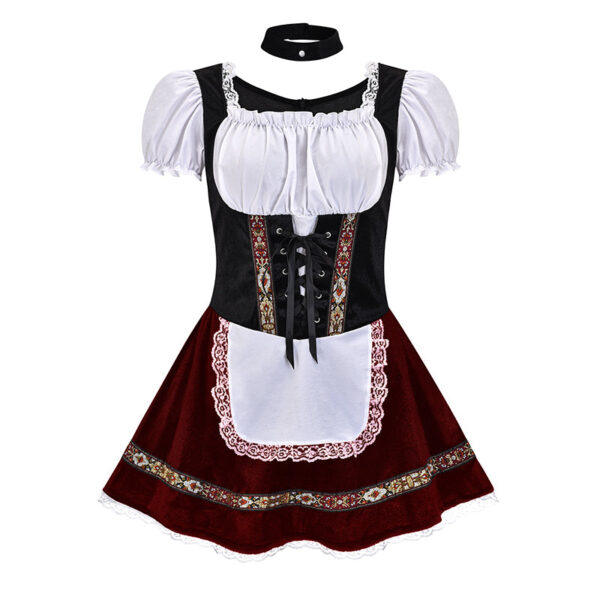 Women's German Dirndl Dress Off Shoulder Oktoberfest Beer Girl Costume - Image 32