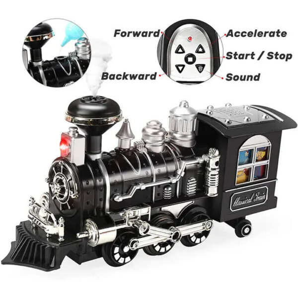 Remote Control with 3 Speeds | RC Train Set with Smoke, Sound and Light - Image 3