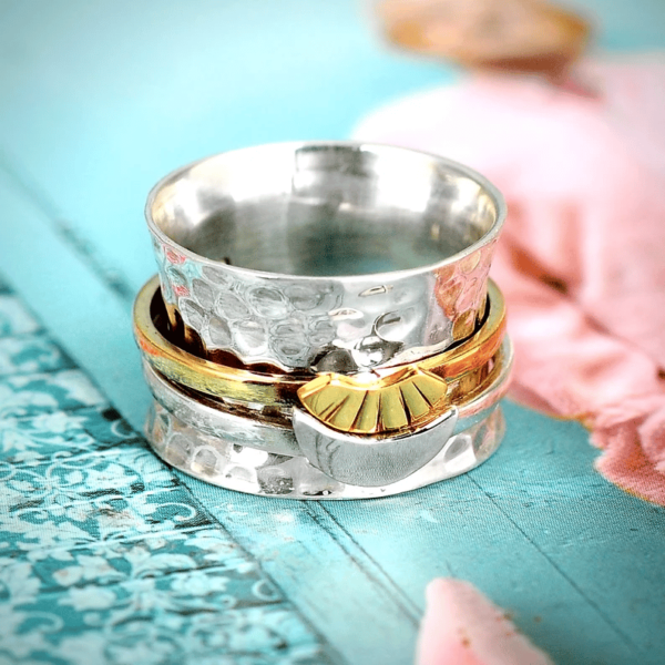 Sun and Moon Spinner Ring - ''Thank you for always being my side''💕 - Image 4