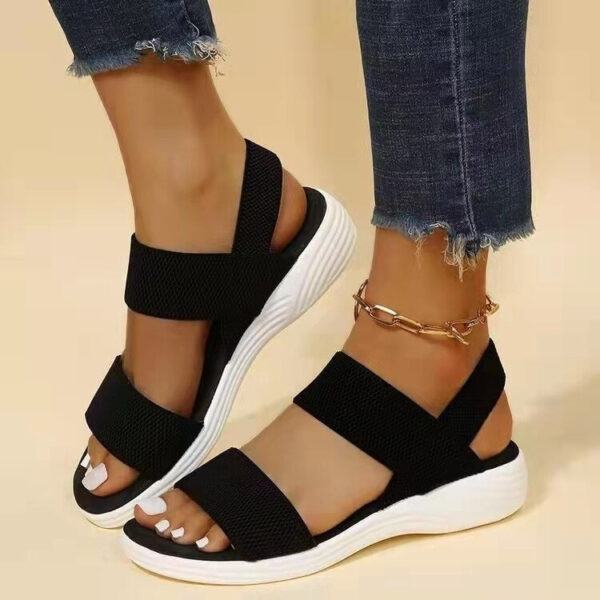 Women Sandals Summer Comfortable Casual Elastic Strap - Image 4