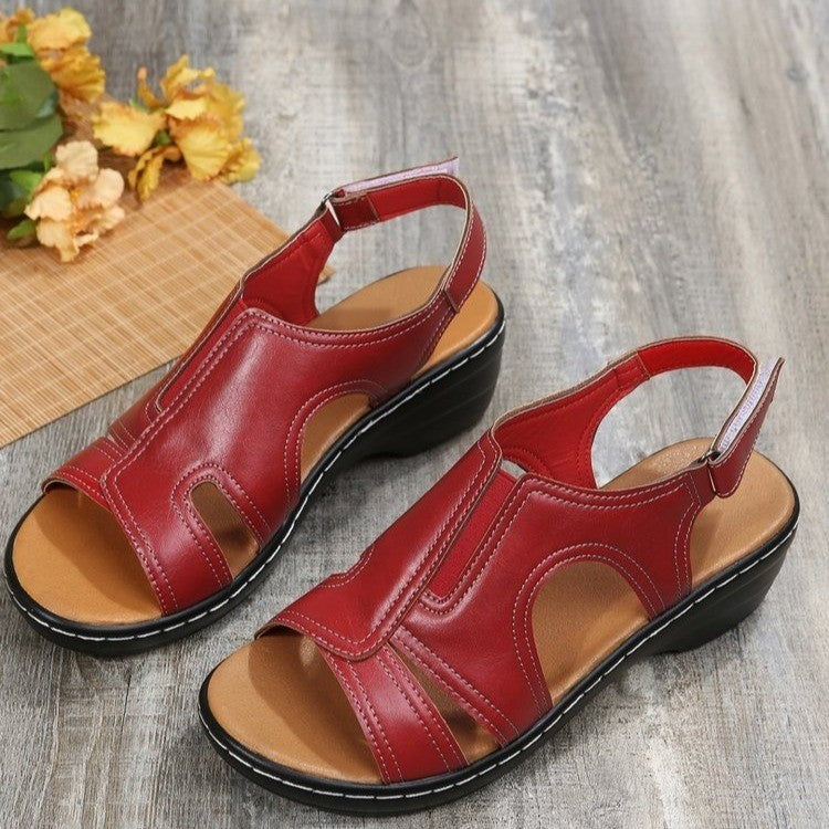 Retro Wedge Heel Orthopedic Sandals – Reinsho