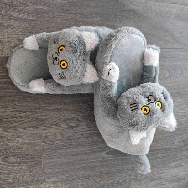 Winter Furry Cuddly Cat Soft Anti-Slip Home Slippers - Image 6