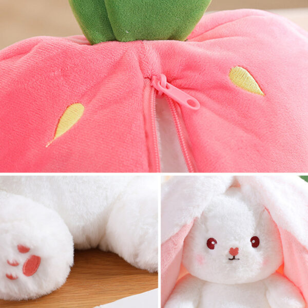 Strawberry Bunny Transformed into Little Rabbit Fruit Doll Plush Toy - Image 10