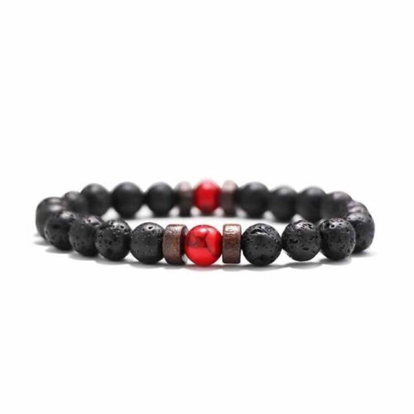 Tibetan Lava Stone Wooden Bead Wrist Chain Buddha Bracelet (13 Designs) - Image 15